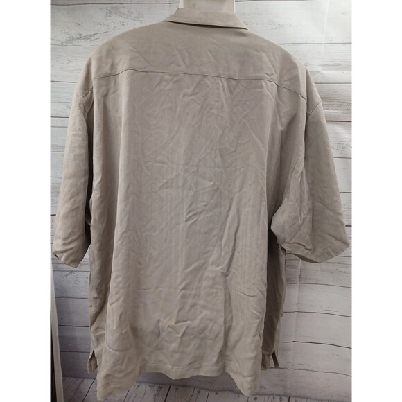Eagle Dry Goods Co. Button Front Shirt Men's Beige Silk Chrysler Financial XXL - Picture 4 of 11